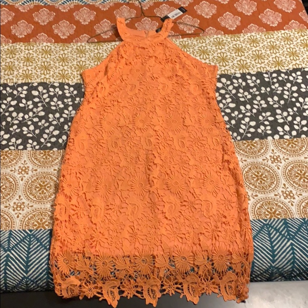 Lace orange dress